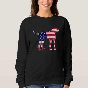 Retro Vintage Dalmatian American Flag 4th Of July Sweatshirt