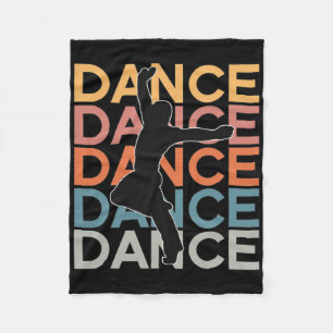 Retro Vintage Dancing Boys Girls Funny Dancers Tea Fleece Blanket