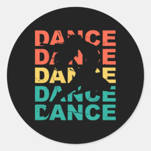 Retro Vintage Dancing For Dancers Classic Round Sticker