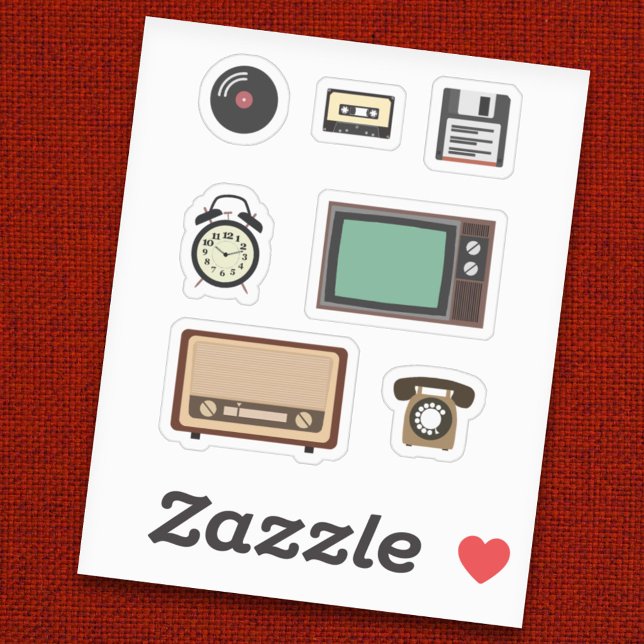 Retro Vintage Devices Stickers Set (Retro Vintage Devices Stickers Set)