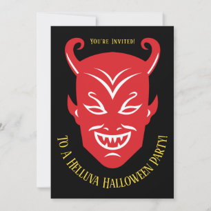 Retro Vintage Devil Halloween Party Invitation