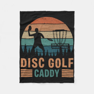 Retro Vintage Disc Golf Caddy - Best Dad By Par Di Fleece Blanket