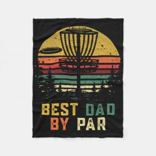 Retro Vintage Disc Golf Dad - Best Dad By Par Disc Fleece Blanket