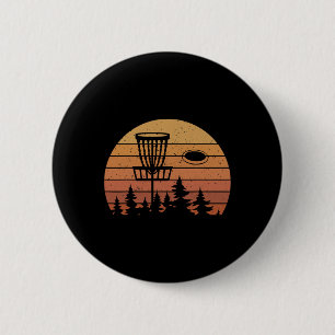 Retro Vintage Disc Golf Players Flying Disc Golfer 6 Cm Round Badge