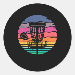 Retro Vintage Disc Golf Shirts Disc Golf Clothing Classic Round Sticker