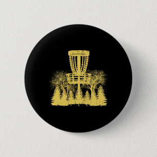 Retro Vintage Disc Golf Sket Trees Disc Golf Lover 6 Cm Round Badge