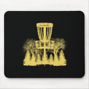 Retro Vintage Disc Golf Sket Trees Disc Golf Lover Mouse Pad