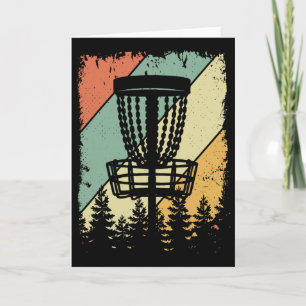 Retro Vintage Disc Golf Sket Trees Frisbee Golf Lo Card