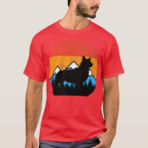Retro Vintage Distressed Corgi Sunset Mountains Fo T-Shirt