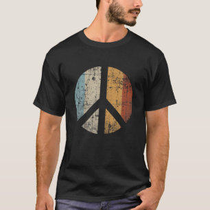 Retro Vintage Distressed Design Peace Sign T-Shirt