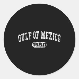 Retro Vintage Distressed Gulf Of Mexico Est 1550 M Classic Round Sticker