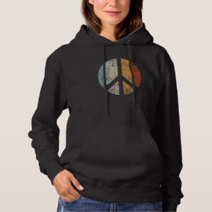 Retro Vintage Distressed Peace Sign Hoodie