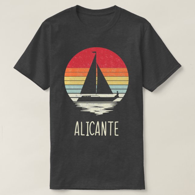 Retro Vintage distressed Sailing Alicante Sailboat T-Shirt (Design Front)
