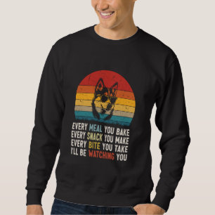 Retro Vintage Dog Funny Husky Dog Owner Lover Dog Sweatshirt