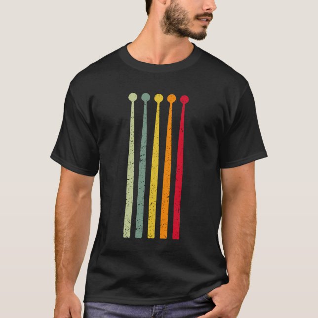 Retro Vintage Drum Stick T-Shirt (Front)