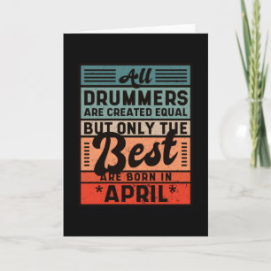 Retro Vintage Drummer Birthday April Card