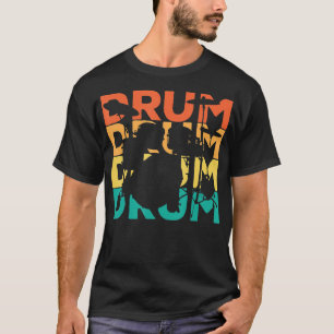 Retro Vintage Drumming Gift For Drummers T-Shirt
