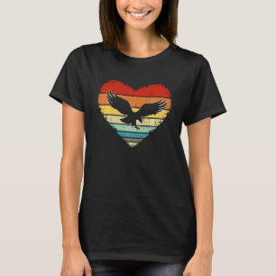 Retro Vintage Eagle Animal Lover Heart Valentine T-Shirt