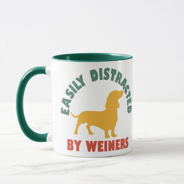 Retro Vintage Easily Distracted By Weiners Mug (Left)