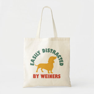 Retro Vintage Easily Distracted By Weiners Tote Bag