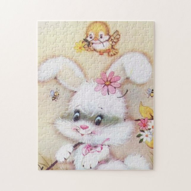 retro vintage Easter bunny Holiday jigsaw puzzle (Vertical)