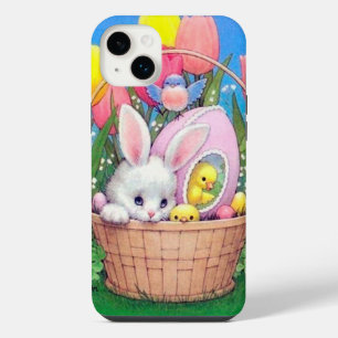 retro vintage Easter bunny  iPhone 14 Plus Case