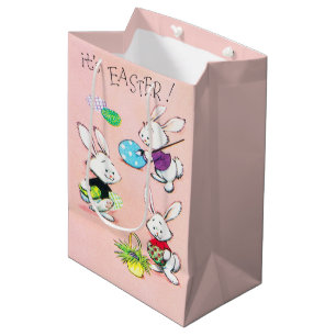 retro vintage Easter bunny Medium Gift Bag