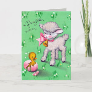 Retro vintage Easter Daughter add message card
