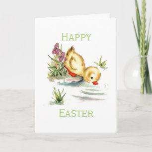 Retro/Vintage Easter Duckling Holiday Card