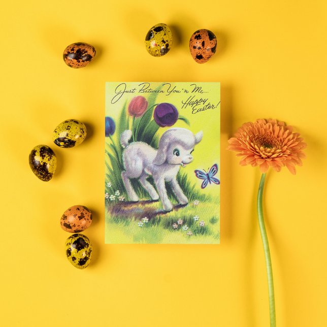 retro vintage Easter lamb Holiday postcard (Creator Uploaded)