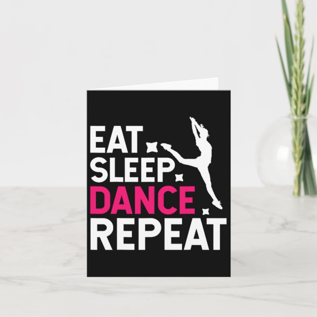 Retro Vintage Eat Sleep Dance Repeat Dancing  Card (Front)