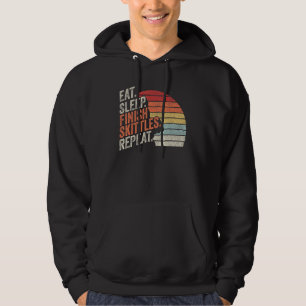 Retro Vintage Eat Sleep Finnish Skittles Player Re Hoodie