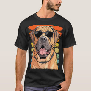 Retro Vintage English Mastiff With Sunglasses Dog T-Shirt