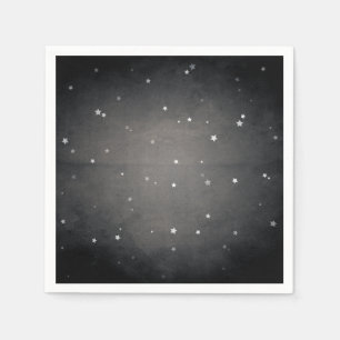 Retro Vintage Faded Black and White Stars Party Napkin