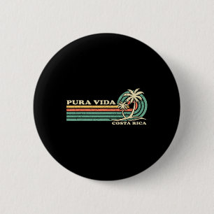 Retro Vintage Family Vacation Costa Rica Pura Vida 6 Cm Round Badge
