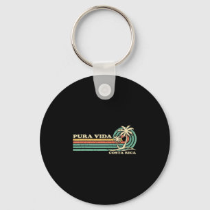Retro Vintage Family Vacation Costa Rica Pura Vida Key Ring