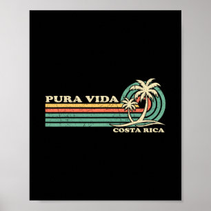 Retro Vintage Family Vacation Costa Rica Pura Vida Poster