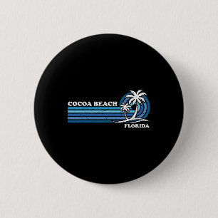 Retro Vintage Family Vacation Florida Cocoa Beach 6 Cm Round Badge