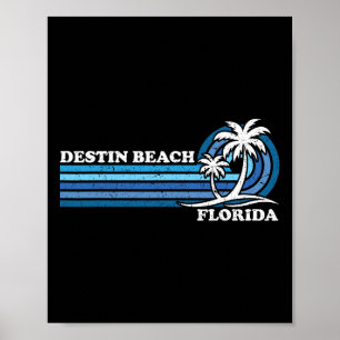Retro Vintage Family Vacation Florida Destin Beach Poster