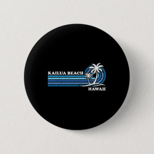 Retro Vintage Family Vacation Hawaii Kailua Beach 6 Cm Round Badge