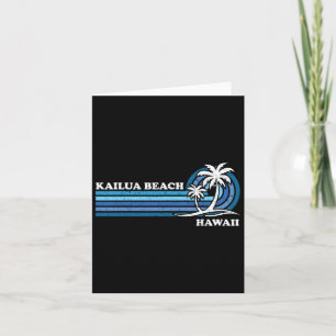 Retro Vintage Family Vacation Hawaii Kailua Beach Card
