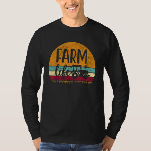 Retro Vintage Farm Life Farming Tractor Family Far T-Shirt