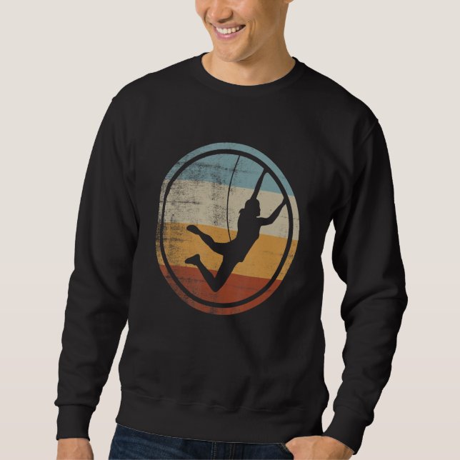 Retro Vintage Female Climber Mountain Climbing Sweatshirt (Front)