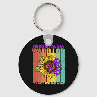 Retro Vintage Fibromyalgia Awareness Not Weak Purp Key Ring