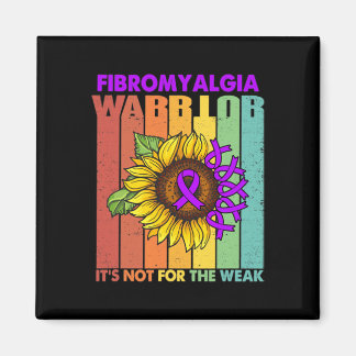 Retro Vintage Fibromyalgia Awareness Not Weak Purp Magnet