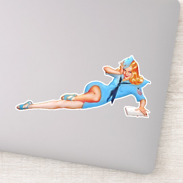 Retro Vintage Fight Attendant Pin-up Girl  (Detail)