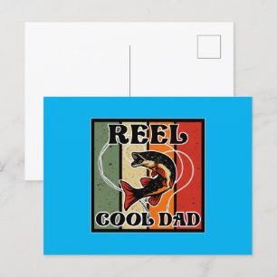 Retro Vintage Fishing Reel Cool Dad Fishing Lover Postcard