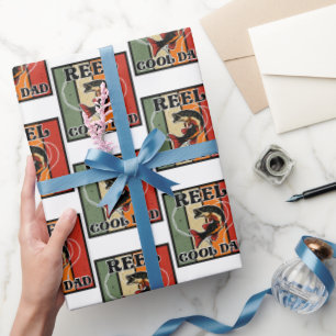 Retro Vintage Fishing Reel Cool Dad Fishing Lover Wrapping Paper