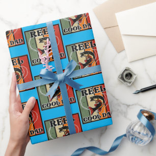 Retro Vintage Fishing Reel Cool Dad Fishing Lover Wrapping Paper