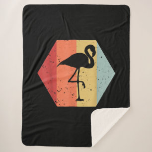 Retro Vintage Flamingo Cute Flamingo Lover Sherpa Blanket